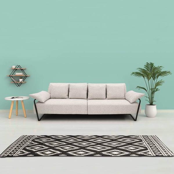 Imagem de Sofa Lubeck 4 Lugares cor Cinza com Pés Pretos 260 cm - 67298