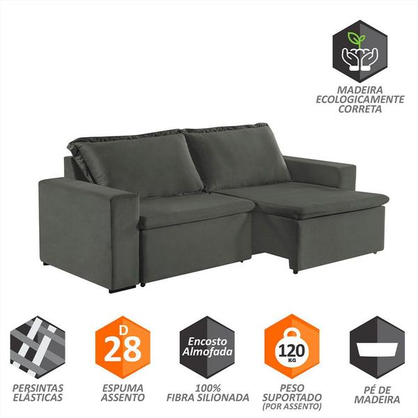 Imagem de Sofa Malibu 2 Lugares 180 cm Pes de Madeira Talento Móveis