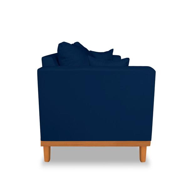 Imagem de Sofá Moderno Viena 3 Lugares Com Almofadas Decorativa Suede Azul - Madeira Prima Deccor