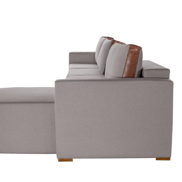 Imagem de Sofá Modulado com Chaise, Puff e Módulos Soltos 405cm Cinza