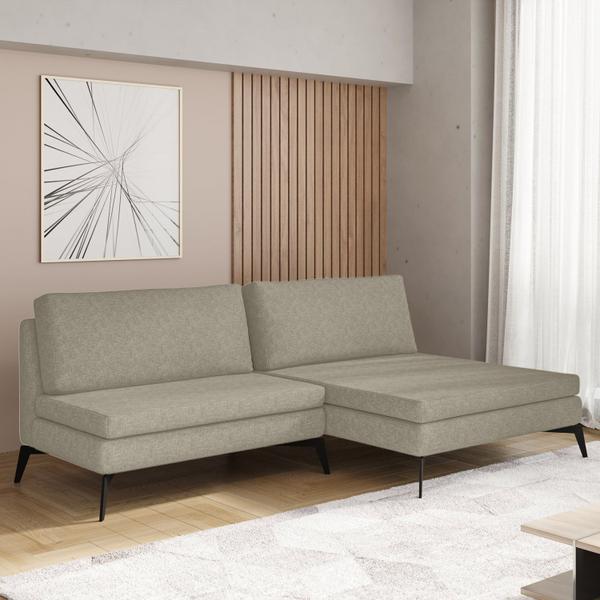 Imagem de Sofá Modular 2 Lugares com Chaise 200cm Calla Cabecasa Madeiramadeira