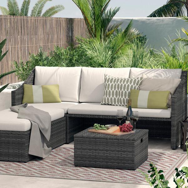 Imagem de Sofa Modular 4Pcs Ratan Pe Just Home Collection