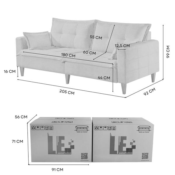 Imagem de Sofá na Caixa Join 2 Lugares 205cm Linho