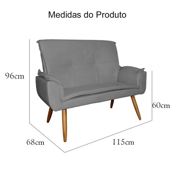 Imagem de Sofá Namoradeira 02 Lugares Emília Plus Suede Cores - DS Estofados