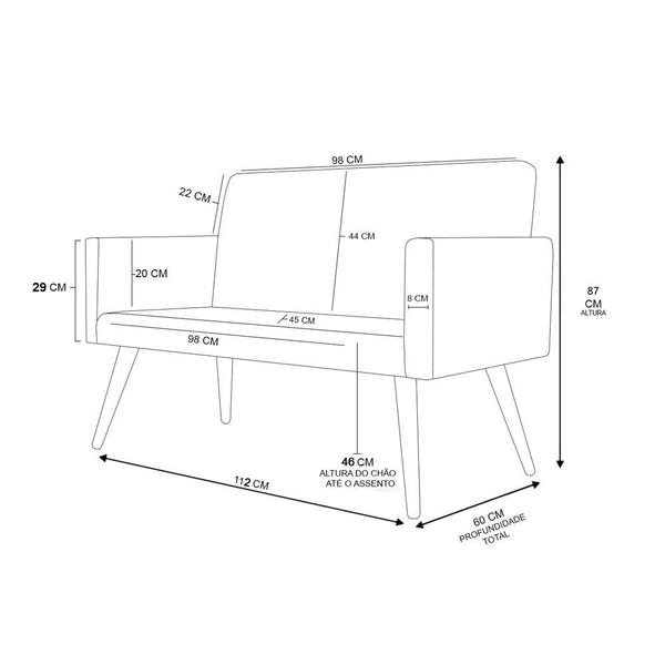 Imagem de Sofá Namoradeira 2 Lugares - Balaqui Decor