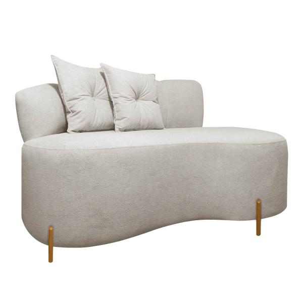 Imagem de Sofá Namoradeira 2 Lugares Grécia  Conceito Orgânico 145cm Bouclê Bege SOFA STORE