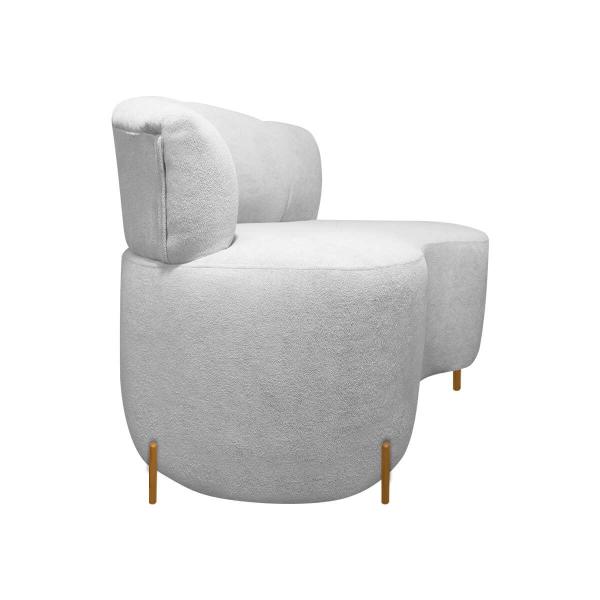 Imagem de Sofá Namoradeira 2 Lugares Grécia  Conceito Orgânico 145cm Bouclê Cinza SOFA STORE