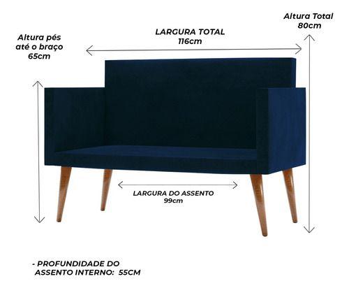 Imagem de Sofá Namoradeira 2 Lugares Veludo- Zinn Moveis 