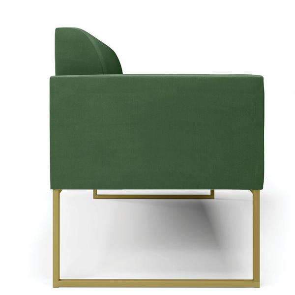 Imagem de Sofá Namoradeira Base Industrial Dourado Marisa Suede Verde D03 - D'Rossi