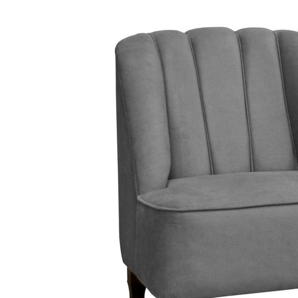 Imagem de Sofá Namoradeira Carlita Classic Luxo Para Escritório Sala Suede Cinza - Ahazzo Móveis