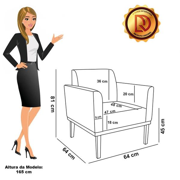 Imagem de Sofá Namoradeira com 2 Poltronas Base de Madeira Fixa Castanho Marisa material sintético  D03 - D'Rossi