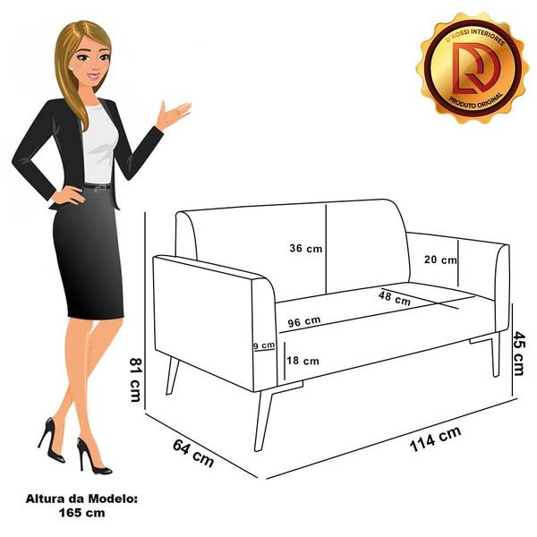 Imagem de Sofá Namoradeira com 2 Poltronas Pés Villach Marisa Corano D03 - D'Rossi