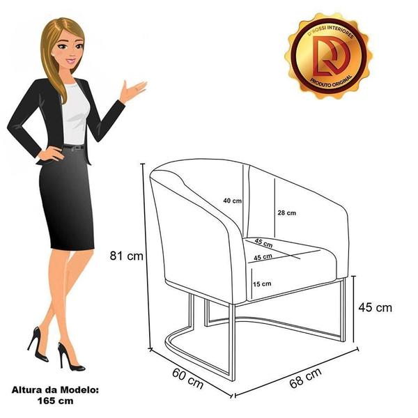 Imagem de Sofá Namoradeira E 2 Poltronas Base Industrial Dourado Stella Bouclê D03 - D'rossi Cor Off White