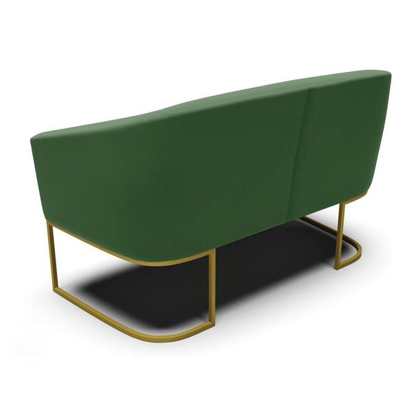 Imagem de Sofá Namoradeira e Poltrona Industrial Dourado Stella Suede D03 - D'Rossi Verde