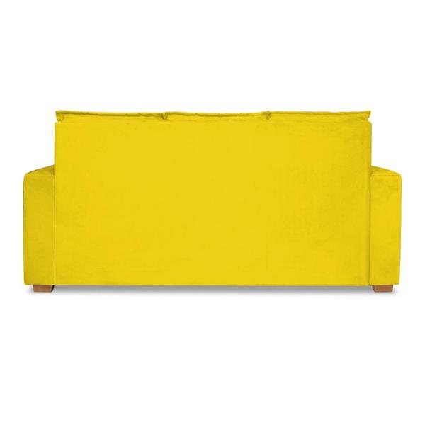 Imagem de Sofá Namoradeira Estofado 3 Lugares Sala Denver Suede Amarelo - INCASA DECOR