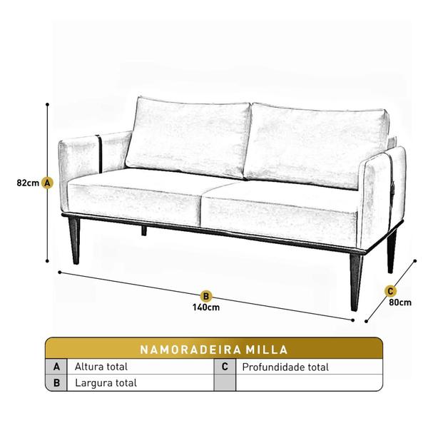 Imagem de Sofá Namoradeira Milla Luxo Castellar Móbile