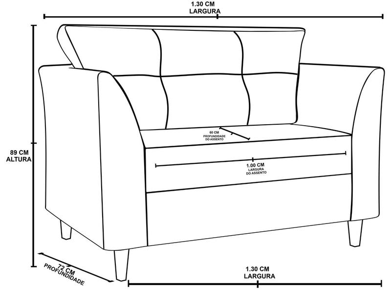 Imagem de Sofá Namoradeira Para Sala Decorativa Isis Suede Azul Turqueza Visan Estofados