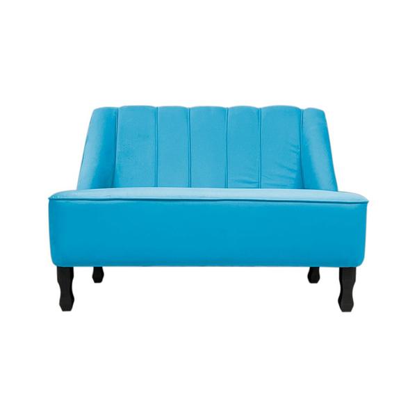 Imagem de Sofá Namoradeira Poltrona Decorativa 2 Lugares Teles Suede Azul Tiffany