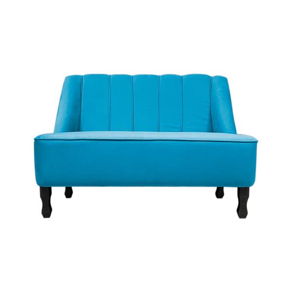 Imagem de Sofá Namoradeira Poltrona Decorativa 2 Lugares Teles Suede Azul Turquesa