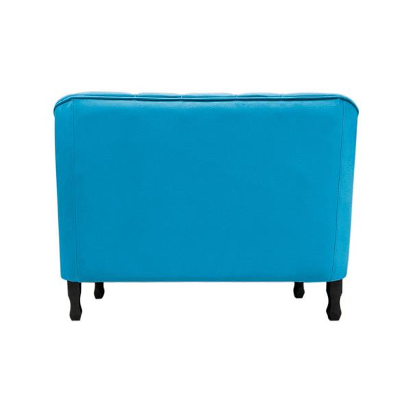 Imagem de Sofá Namoradeira Poltrona Decorativa 2 Lugares Teles Suede Azul Turquesa