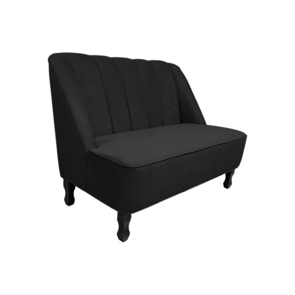 Imagem de Sofá Namoradeira Poltrona Decorativa 2 Lugares Teles Suede Preto