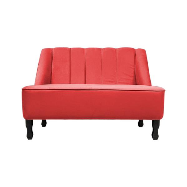 Imagem de Sofá Namoradeira Poltrona Decorativa 2 Lugares Teles Suede Vermelho