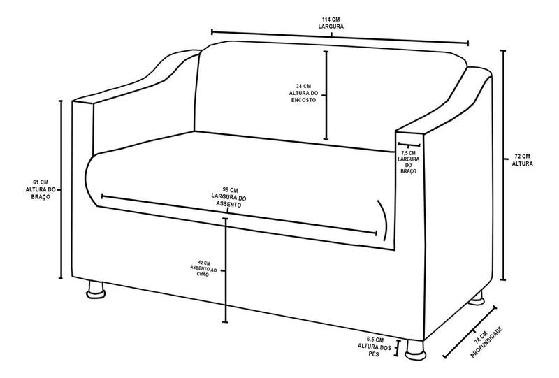 Imagem de Sofá Namoradeira Tilla 2 Lugares Reforçada - V8 Decor