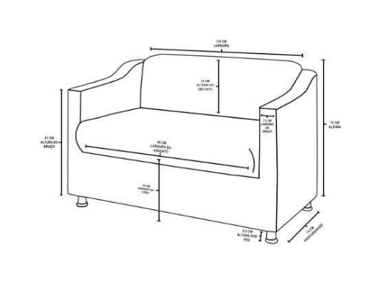 Imagem de Sofá Namoradeira Tilla Sala de Espera - Suede - Palladium Decor