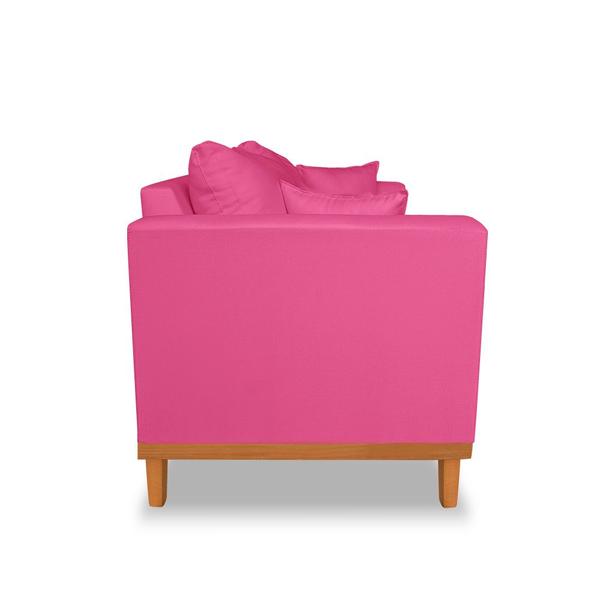 Imagem de Sofá Namoradeira Viena 02 Lugares Com Almofadas Decorativa Suede Pink - Madeira Prima Deccor