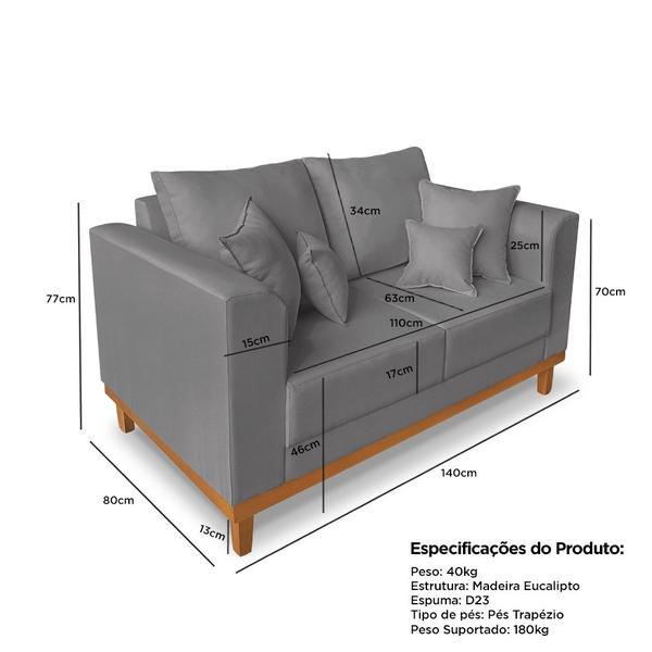 Imagem de Sofá Namoradeira Viena 02 Lugares Para Escritorio Suede Amarelo - Madeira Prima Deccor