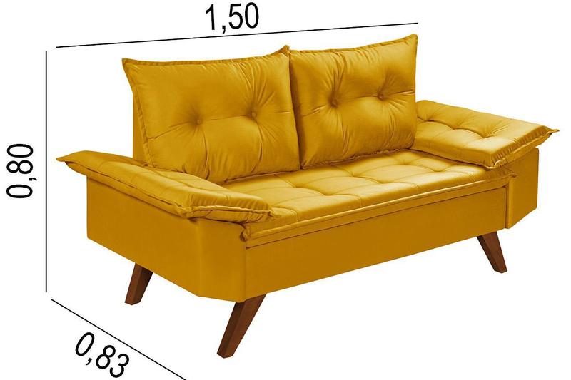 Imagem de Sofa Namoradera Bariloche 2 Lugares em Suede + Duas Banqueta