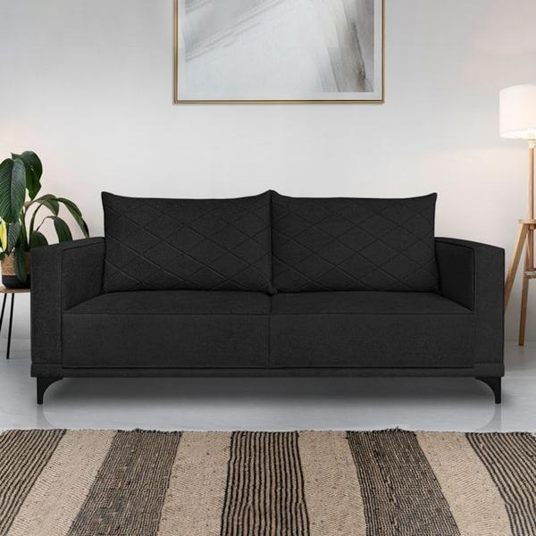 Imagem de Sofa Nori 2 Lugares Pes De Ferro 160cm Linho Boucle 3304 Ezz