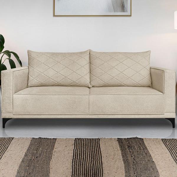 Imagem de Sofa Nori 2 Lugares Pes De Ferro 180cm Linho Boucle 3301 Ezz