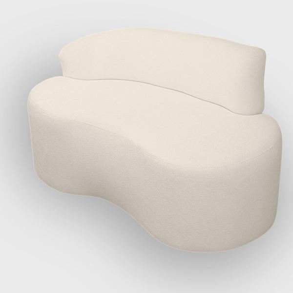 Imagem de Sofa Organico Curvo 2 lugares 145 cm Boucle Branco 