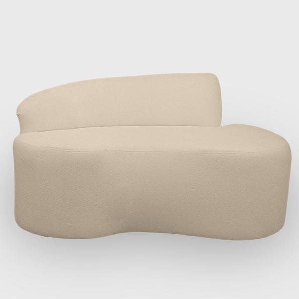 Imagem de Sofa Organico Curvo 2 lugares 145 cm Boucle Creme