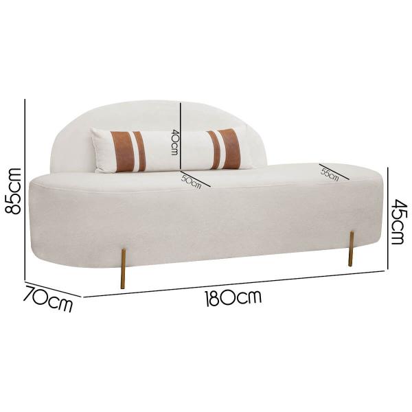 Imagem de Sofá Orgânico Maitê 2 Lugares 180cm e Puff Linho Bege SOFA STORE