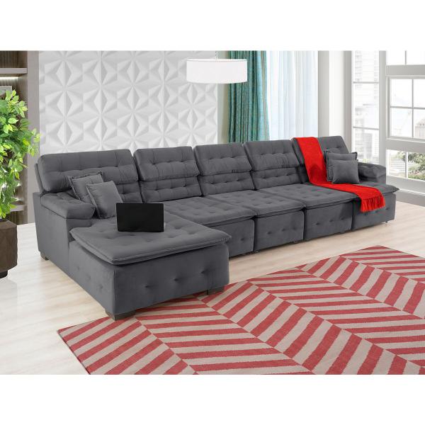 Imagem de Sofá Orlando 4.20x2.10m com Chaise, Retrátil e Reclinável