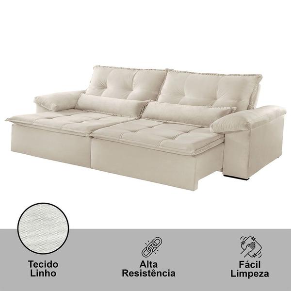 Imagem de Sofá Parma Linho 03 Lugares 02 Módulos de 100m B25cm Meu Sofá Online