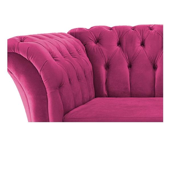 Imagem de Sofá Recamier Decorativa Chesterfield Sofia Suede Pink Capitonê - Amarena Móveis