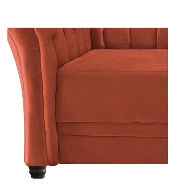 Imagem de Sofá Recamier Decorativa Chesterfield Sofia Suede Terracota Capitonê - Amarena Móveis