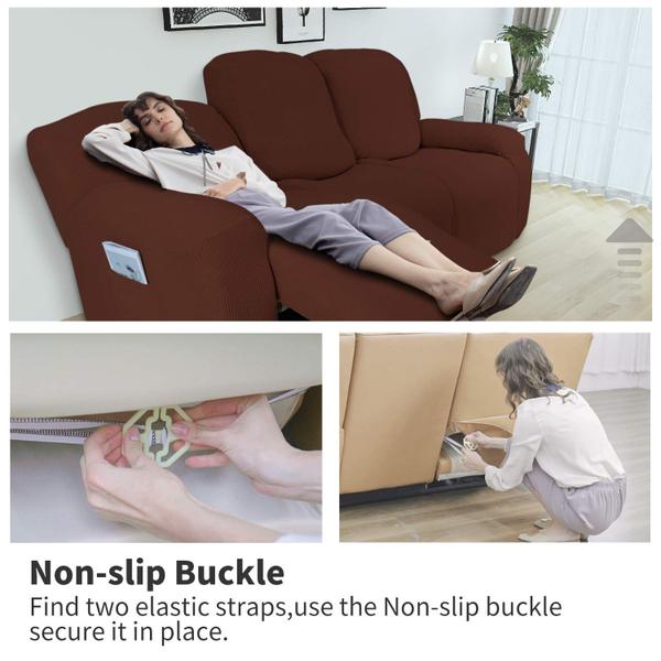 Imagem de Sofá reclinável Slipcover Easy-Going Stretch, 8 peças de café