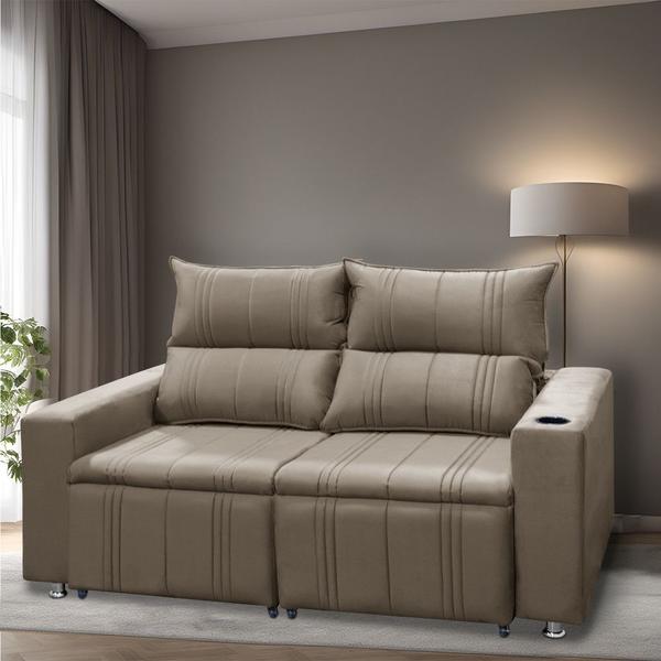 Imagem de Sofá Retrátil e Reclinável 2 Lugares 1.60M Madri Suede Speciale Home