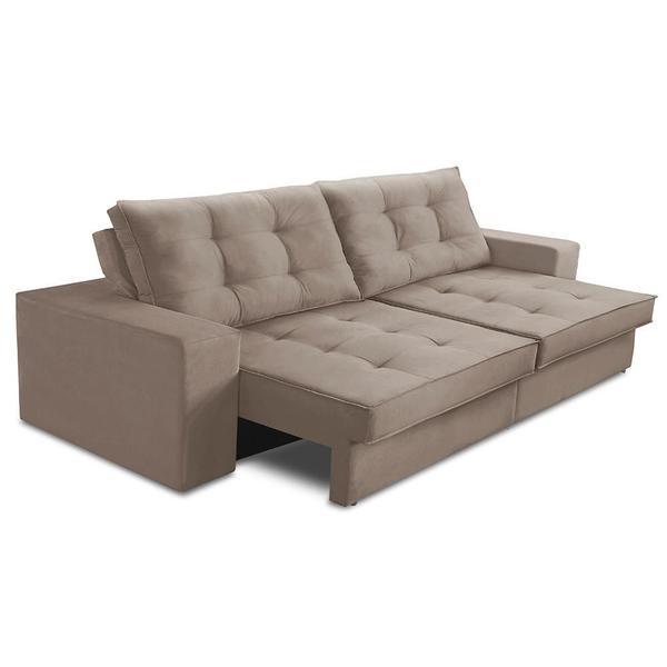 Imagem de Sofá Retrátil e Reclinável 2 lugares 2,30m com Molas Giovana Suede Capuccino Madelina Decor