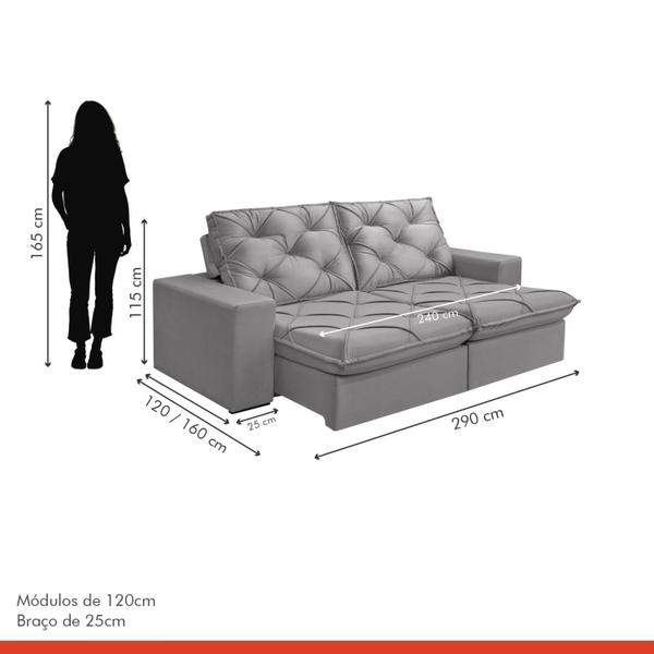 Imagem de Sofá Retrátil e Reclinável 2 Lugares 290cm M176