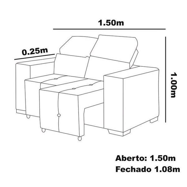 Imagem de Sofá Retrátil e Reclinável 2 Lugares Cancún Suede Castor