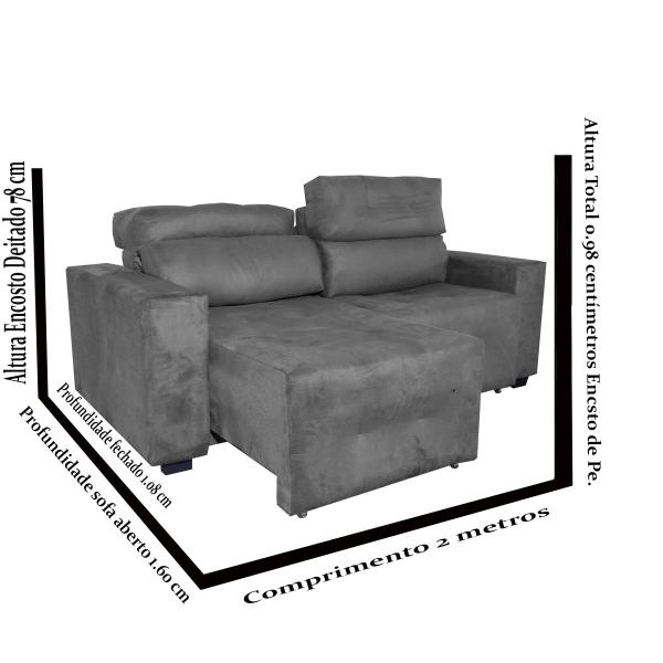 Imagem de Sofa Retratil E Reclinavel 2 Metros German 