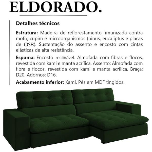 Imagem de Sofa Retratil E Reclinavel 3 Lugares 218 cm Eldorado SL 947 Veludo Moll