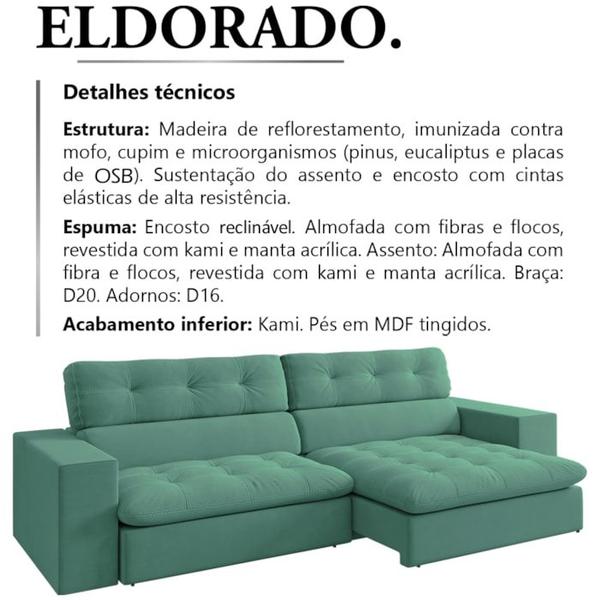 Imagem de Sofa Retratil E Reclinavel 3 Lugares 246 cm Eldorado SL 946 Veludo Moll