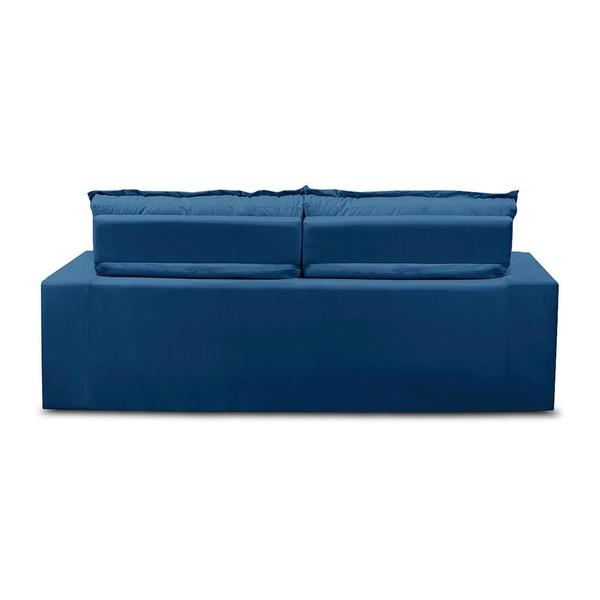 Imagem de Sofá Retrátil e Reclinável 3 lugares com Molas 2,00m Alicia Suede Azul Kaleo Decor