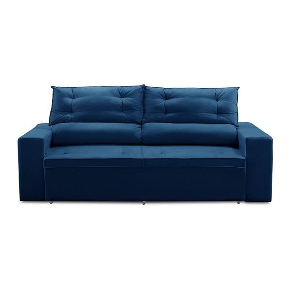 Imagem de Sofá Retrátil e Reclinável 3 lugares com Molas 2,00m Laisa Suede Azul Madelina Decor